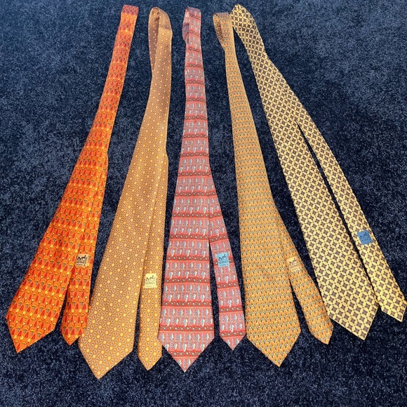 Lot of 5 Hermes Ties (100% Silk)